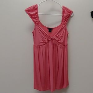 Pink Babydoll Tank with Cap Shoulders